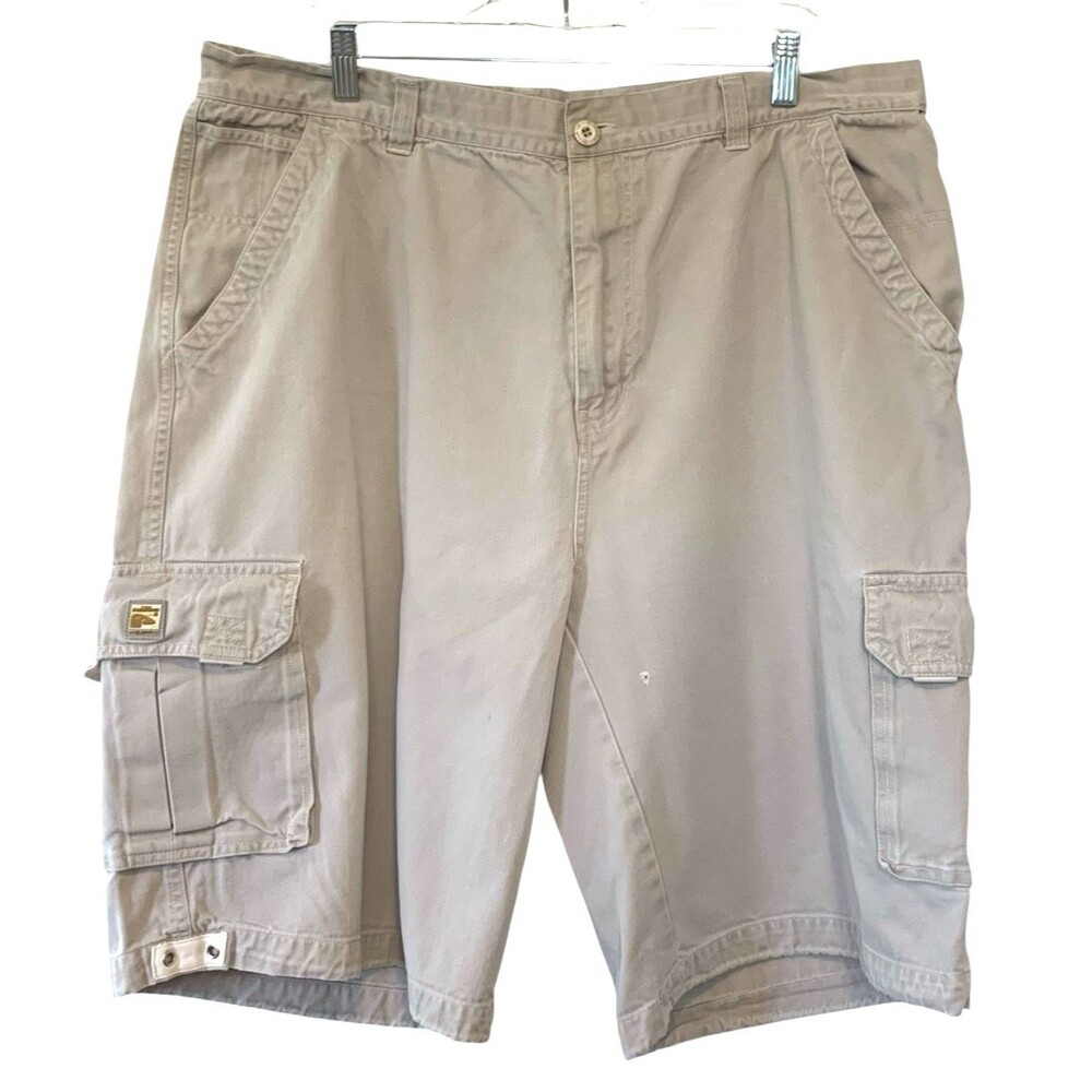 PJMark Absolute Mens 42 Cargo Shorts Vintage Baggy Y2K Khaki 5 Pocket Long
